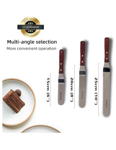 Juego de espátulas para decorar pasteles LEGERM 15-25 cm acero inoxidable 2