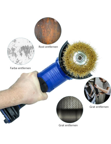 Cepillos de Copa de Alambre SALI 4" Crimpado Grueso - Paquete de 2