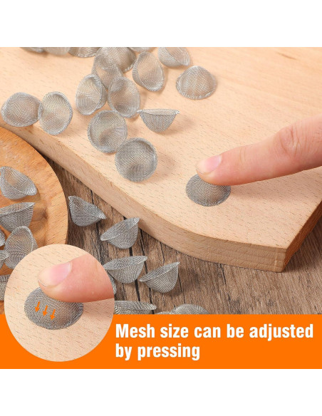 60 Filtros de Pantalla de Tazón Acero Inoxidable 16mm Reutilizables