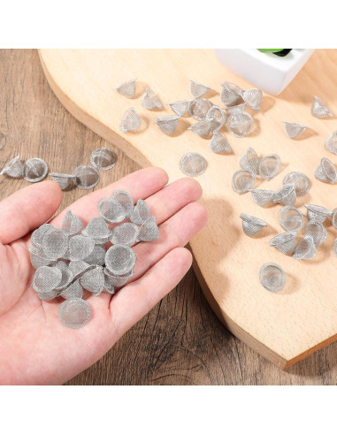 60 Filtros de Pantalla de Tazón Acero Inoxidable 16mm Reutilizables