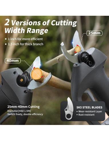 Tijeras de Podar Eléctricas TOKKOT 20V 2000mAh 1.5" Corte