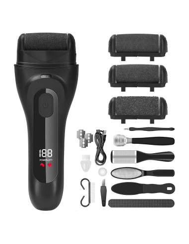 Removedor Eléctrico de Callos BDFDSJ Negro, Kit Pedicura Profesional