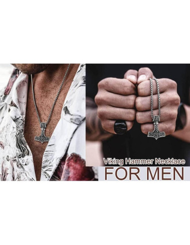 Collar Martillo de Thor Vikingo Acero Inoxidable 61 cm