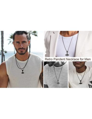 Collar Martillo de Thor Vikingo Acero Inoxidable 61 cm