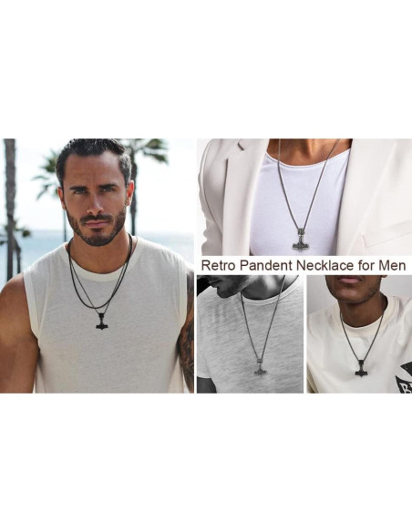 Collar Martillo de Thor Vikingo Acero Inoxidable 61 cm