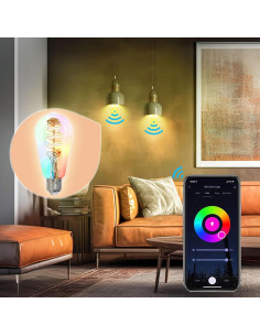 Bombillas LED Inteligentes MOES ST64 WiFi 2 Paquete RGB 5W 2