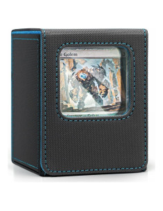Caja de Deck Venssu para Cartas TCG Magnética 100% UV - Negro y Azul