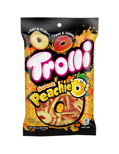 Anillos de gomita ácida Trolli Peachie O's 180g x8