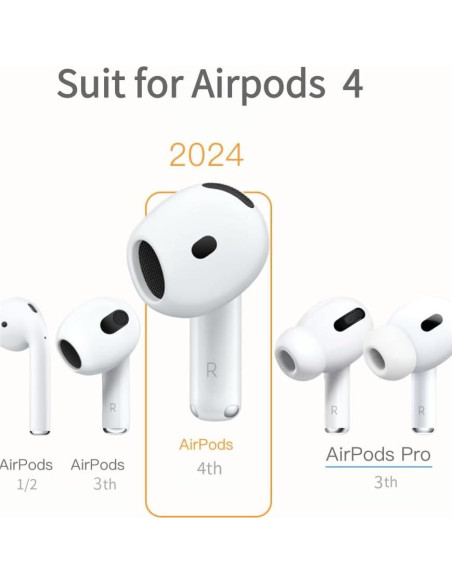 6 Pares de Cubiertas de Silicona para AirPods 4 LOVE MEI