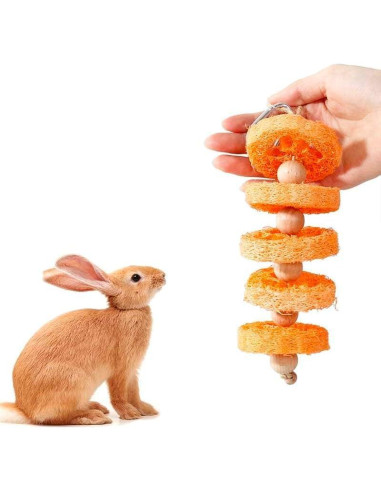 Juguetes de Madera de Luffa Natural TAOHUAJIANG para Conejos y Cobayas - 25.4 cm