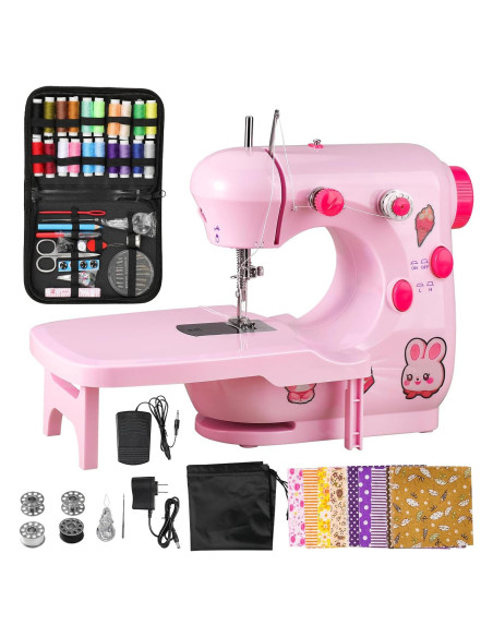 Mini Máquina de Coser Plys Rosa para Principiantes 1.36kg