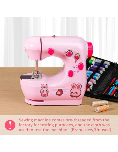 Mini Máquina de Coser Plys Rosa para Principiantes 1.36kg