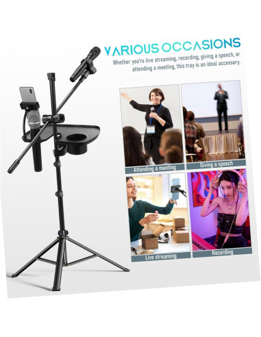 Soporte de Micrófono ERINGOGO con Bandeja Negra 31x20cm