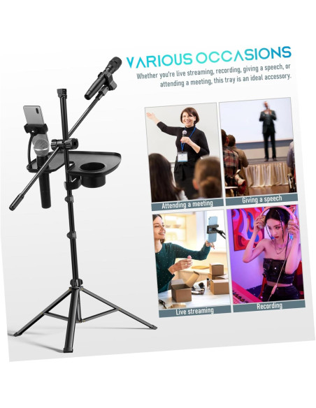 Soporte de Micrófono ERINGOGO con Bandeja Negra 31x20cm