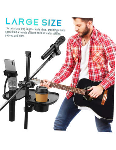 Soporte de Micrófono ERINGOGO con Bandeja Negra 31x20cm