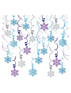 Decoraciones Colgantes de Copos de Nieve JIVELER 30 Piezas