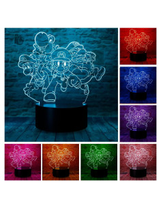 Lámpara de Mesa LED 3D Junnire Super Mario Multicolor