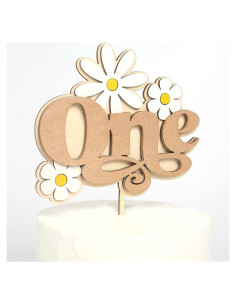 Adorno de Pastel de Margarita BOOMPA - Madera Premium 15.24 cm