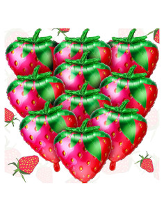 Globos de Fresa Foil Skylety 10 Piezas 48x63 cm Decoración