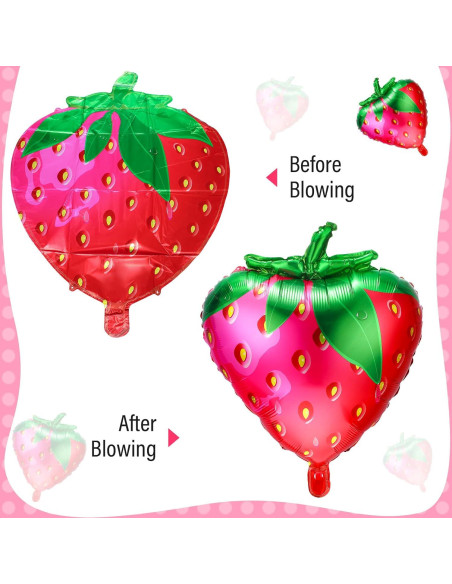 Globos de Fresa Foil Skylety 10 Piezas 48x63 cm Decoración Globos de Fresa Foil Skylety 10 Piezas 48x63 cm Decoración