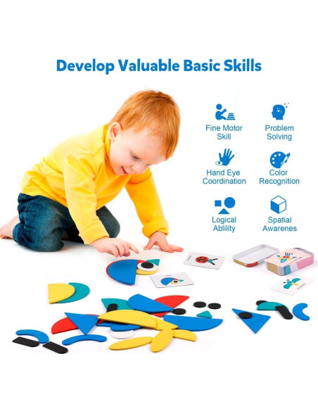 Bloques de Madera Coogam - Juego de Rompecabezas Montessori 36 Piezas