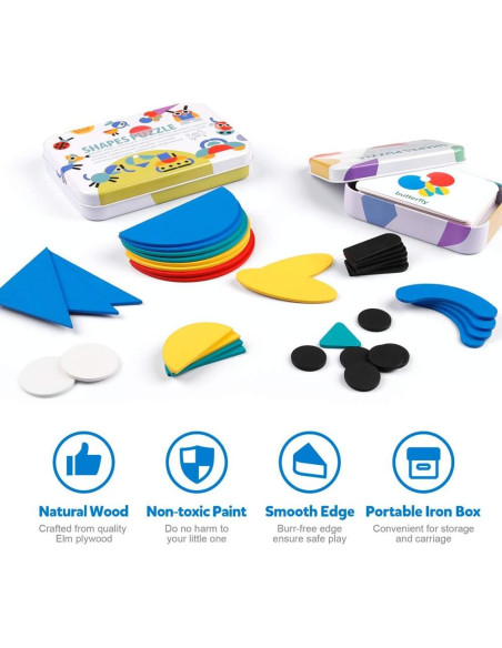 Bloques de Madera Coogam - Juego de Rompecabezas Montessori 36 Piezas