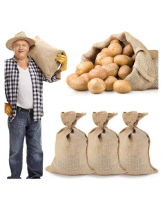 Paquete de 4 Sacos de Yute ANPHSIN 40x60 cm para Almacenamiento