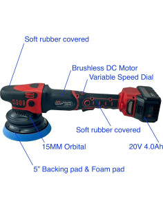 Pulidor de Coche Inalámbrico Canfix 20V 15MM con Baterías 2