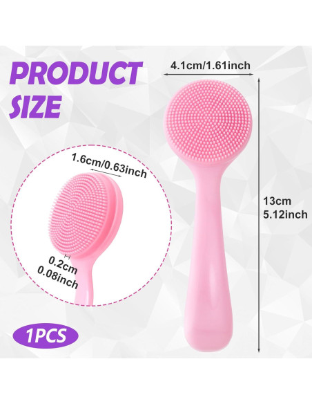 Cepillo Facial de Silicona HINZIC Rosa Exfoliador 13x4.1cm