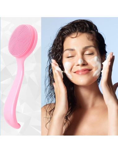 Cepillo Facial de Silicona HINZIC Rosa Exfoliador 13x4.1cm