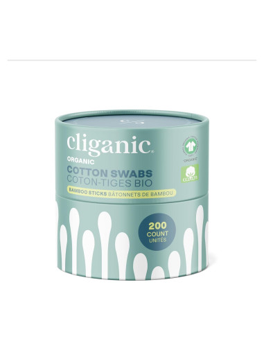 Hisopos de Algodón Orgánico Cliganic - 200 Unidades