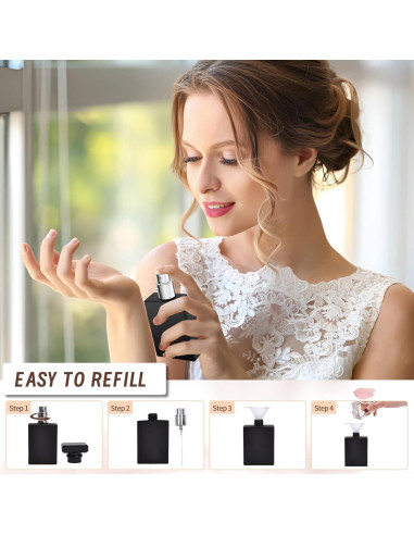 Atomizador de Perfume Luxsego 30ML Vidrio Reutilizable con Embudos