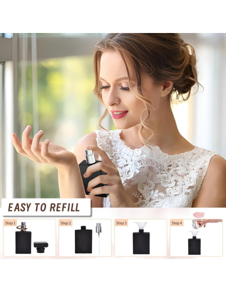 Atomizador de Perfume Luxsego 30ML Vidrio Reutilizable con Embudos
