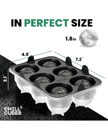 Bandejas de Hielo Redondas CHILLÓCUBES - Set de 2, 12 Esferas