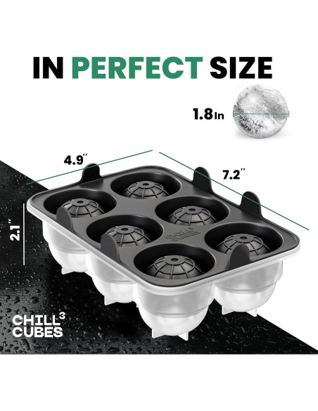 Bandejas de Hielo Redondas CHILLÓCUBES - Set de 2, 12 Esferas