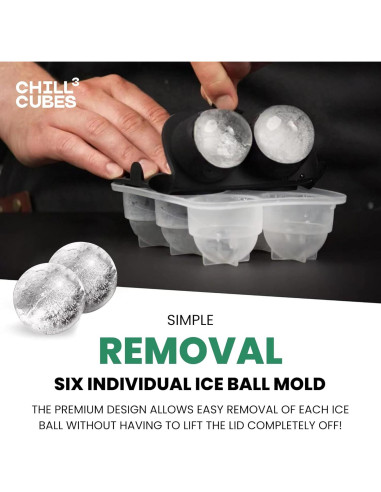 Bandejas de Hielo Redondas CHILLÓCUBES - Set de 2, 12 Esferas