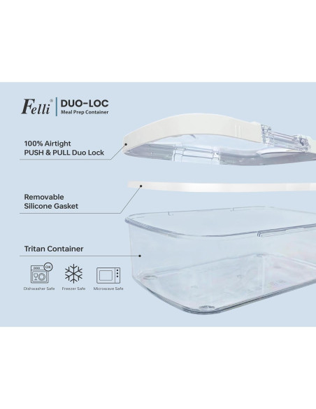 Contenedor de Comidas Felli Duo Loc 12pk Hermético 8.5t Contenedor de Comidas Felli Duo Loc 12pk Hermético 8.5t