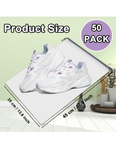 Paquete de 50 Bolsas para Zapatos Transparentes Xlehoely 45.2x35.1cm 2