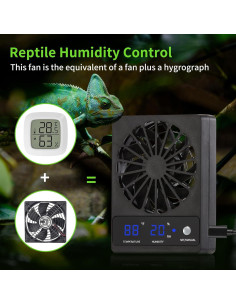 Ventiladores de Reptiles DAOTAILI con Termo-higrómetro 2 PCS 2
