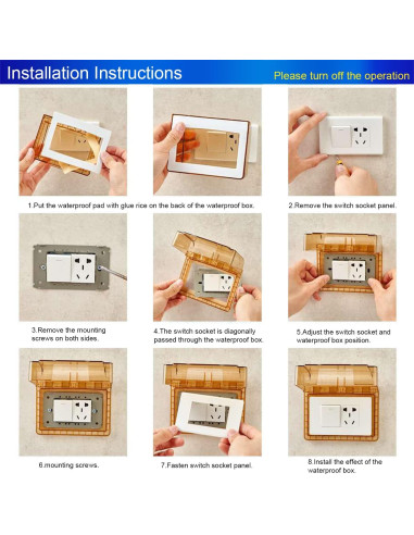 Cubierta de Enchufe a Prueba de Agua Fielect 142x83mm 2Pcs