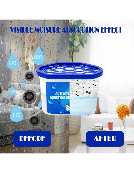 Cajas Absorbentes de Humedad MHTTEC 4 Piezas 1kg Deshumidificadores