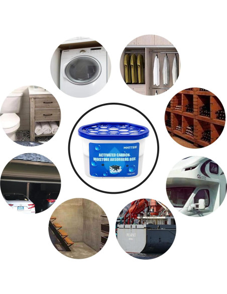 Cajas Absorbentes de Humedad MHTTEC 4 Piezas 1kg Deshumidificadores