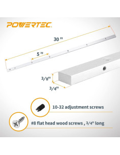 Barra de Corte Cruzado POWERTEC 91.44 cm Aluminio 2PK 2