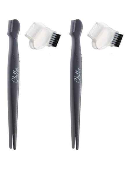 Rasuradora de Cejas Chella con Cepillo y Peine - Paquete de 2