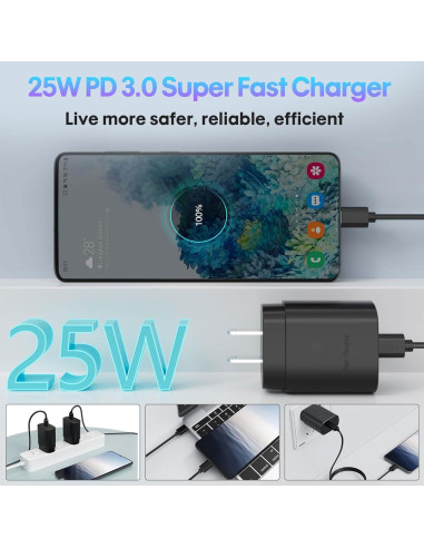 Cargador Rápido Tipo C 25W SHENZHEN OFSPOWER - 2 Paquetes