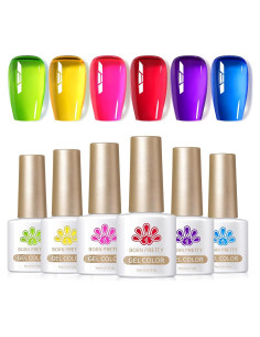Esmalte de Uñas Jelly Neón Born Pretty 6 Colores 7ml