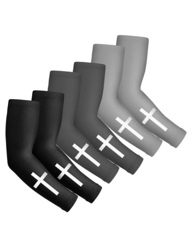 6 Pares Mangas de Protección Solar UV Unisex con Cruz