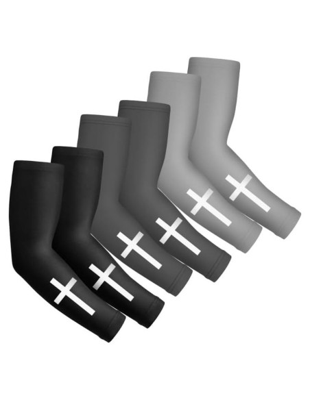 6 Pares Mangas de Protección Solar UV Unisex con Cruz