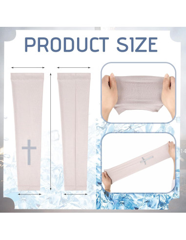 6 Pares Mangas de Protección Solar UV Unisex con Cruz