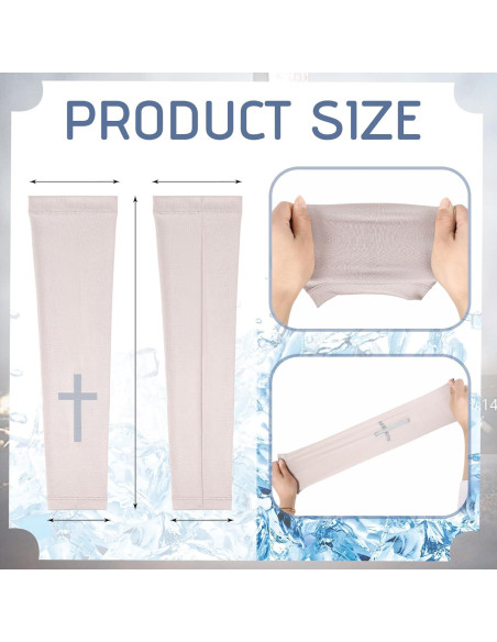 6 Pares Mangas de Protección Solar UV Unisex con Cruz
